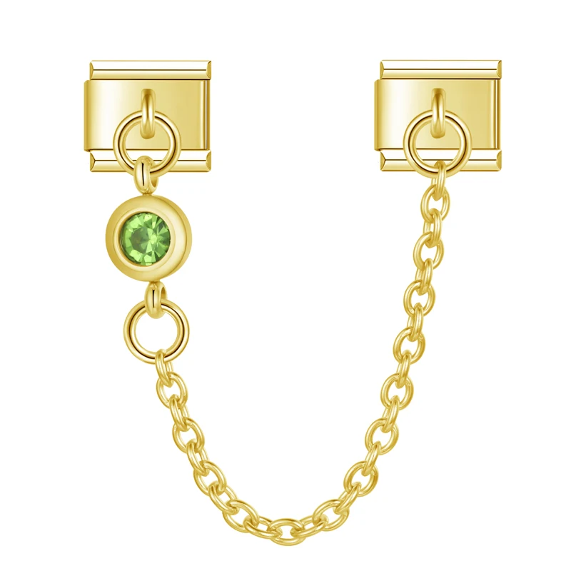 Crystal Safety Chain Gold Italian Charms - Image 4