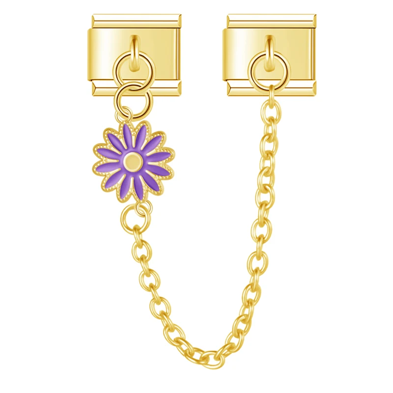 Daisy Safety Chain Gold Italian Charms - Image 8