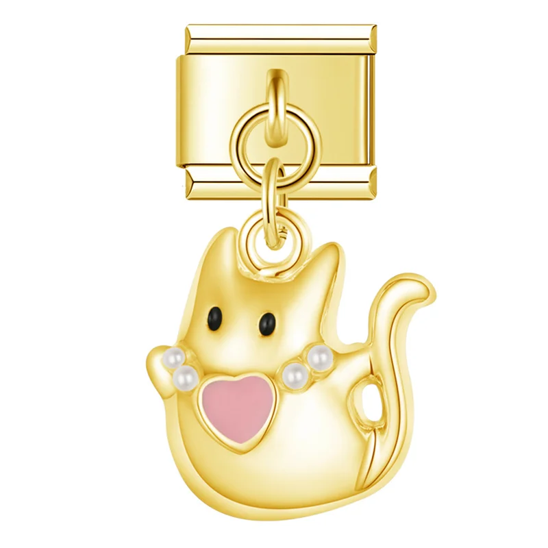 Cat and Bow Dangle Italian Charms - Image 10
