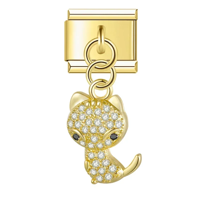 Gold Crystal Symbol Dangle Italian Charms - Image 18