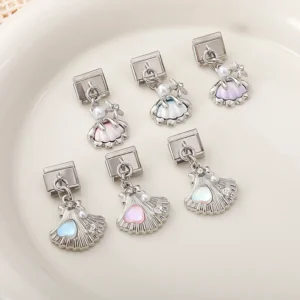 Pearl Seashell Dangle Italian Charms