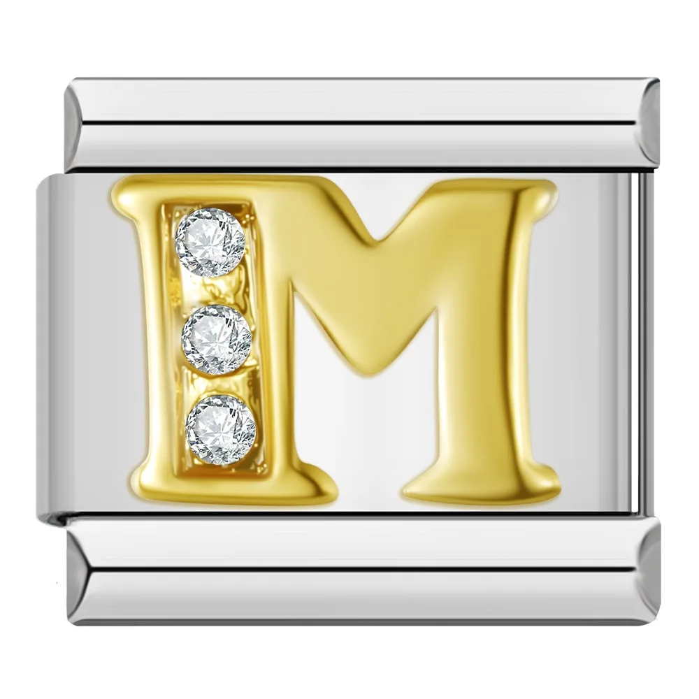 Gold Crystal Letter Italian Charms A to Z - Image 20