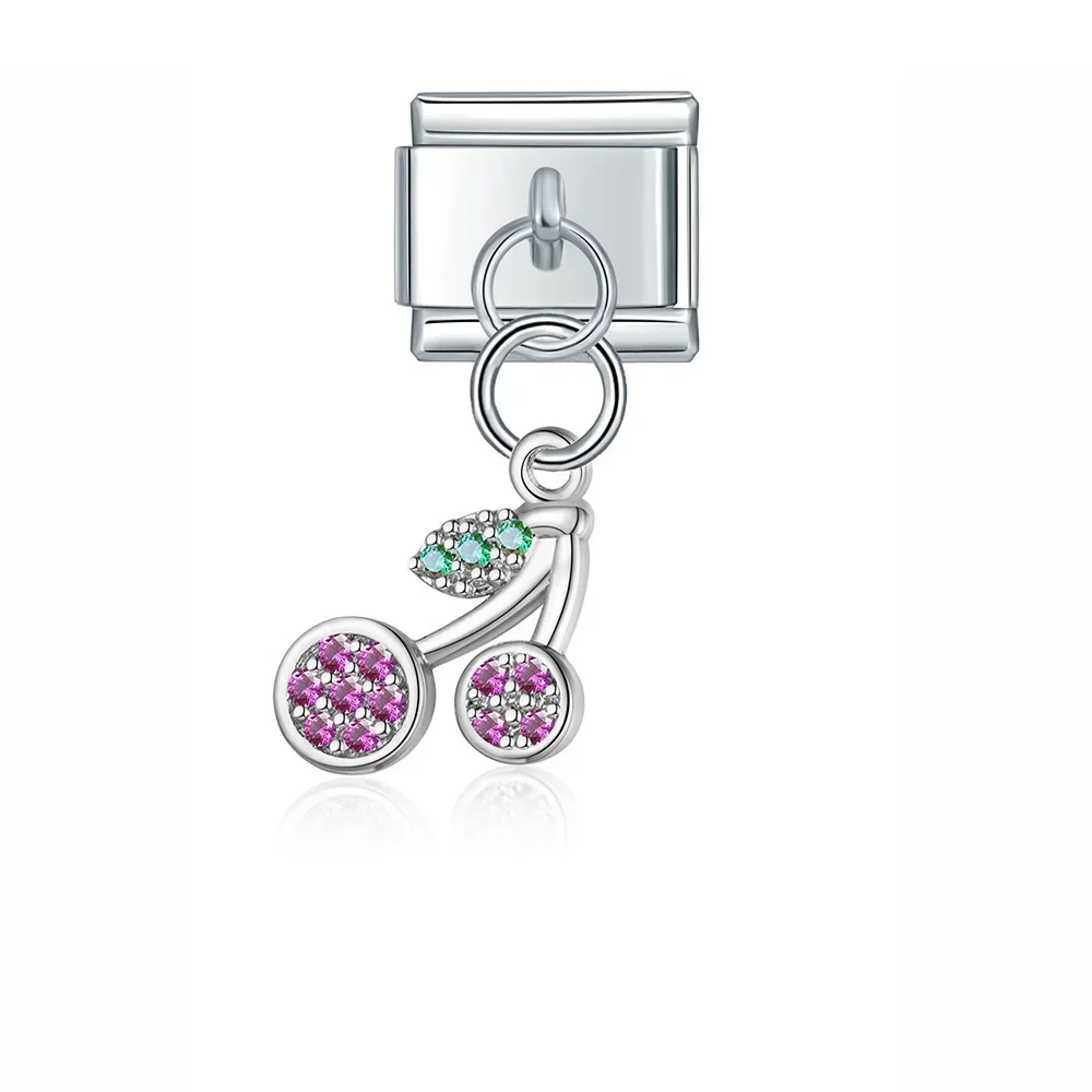 Crystal Fruit and Mushroom Dangle Italian Charms - Image 9