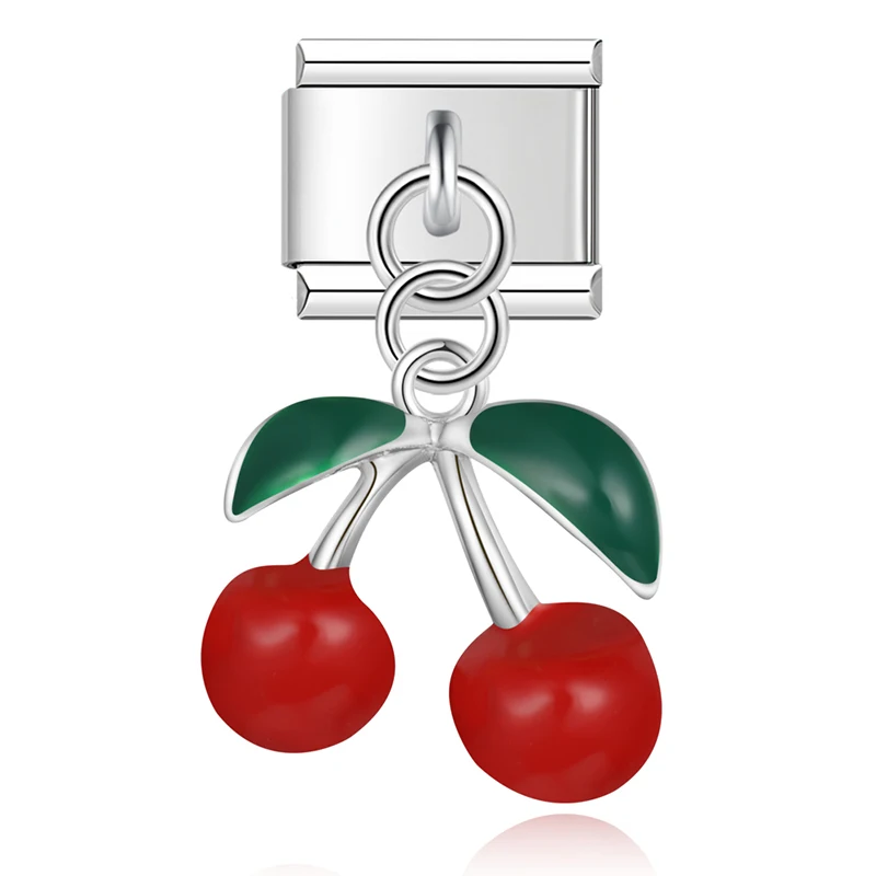 Cherry, Heart and Astronaut Dangle Italian Charms - Image 13