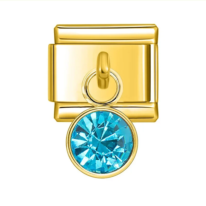 Gold Birthstone Crystal Dangle Italian Charm - Image 15