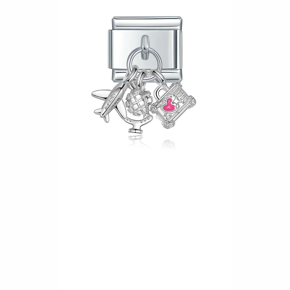 Heart, Rainbow and Feather Dangle Italian Charms - Image 5