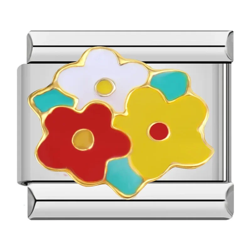Flower, Pumpkin and Watermelon Italian Charms - Image 2