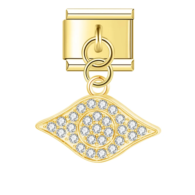 Gold Evil Eye Dangle Italian Charms - Image 26