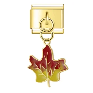 Gold Heart and Sunflower Dangle Italian Charms