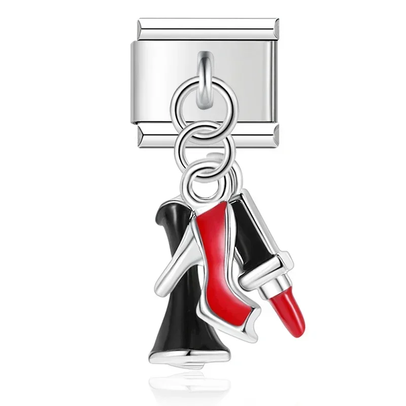 Rose Gold and Silver Love Dangle Italian Charms - Image 17