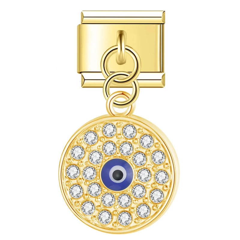Gold Evil Eye Dangle Italian Charms - Image 23