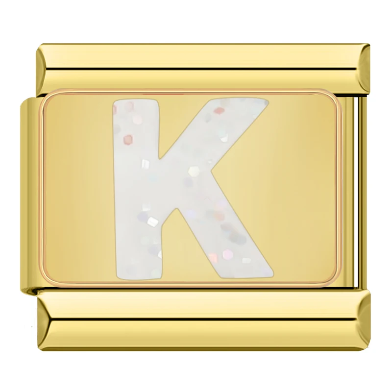 Sparkle Gold Letter Italian Charms - Image 16