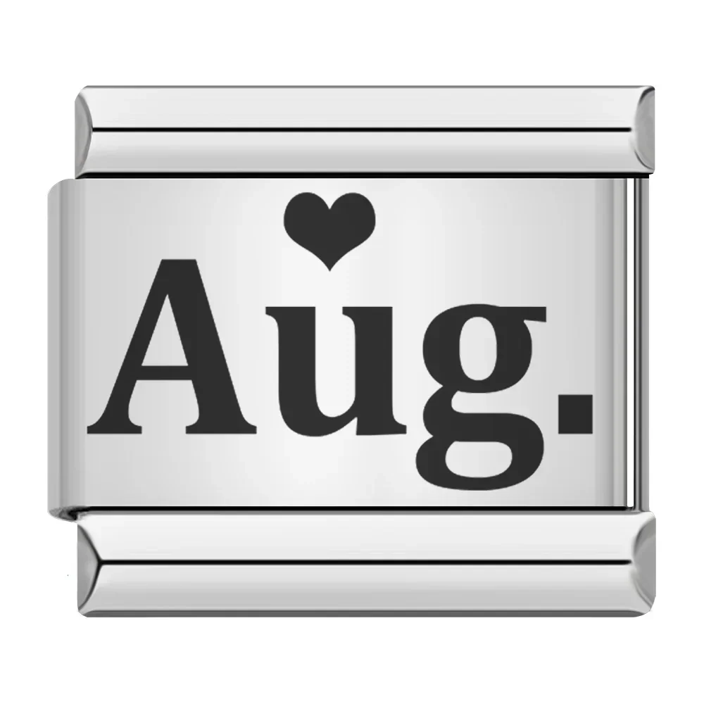 Month Name Heart Italian Charm - Image 13