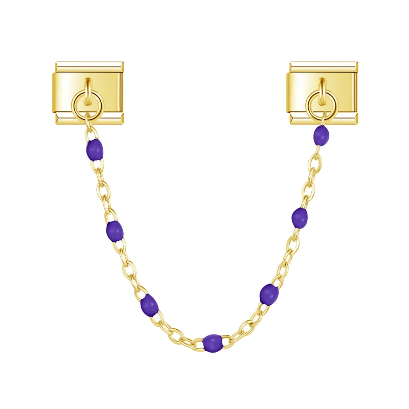 Colour Bead Safety Chain Italian Charms - Image 6