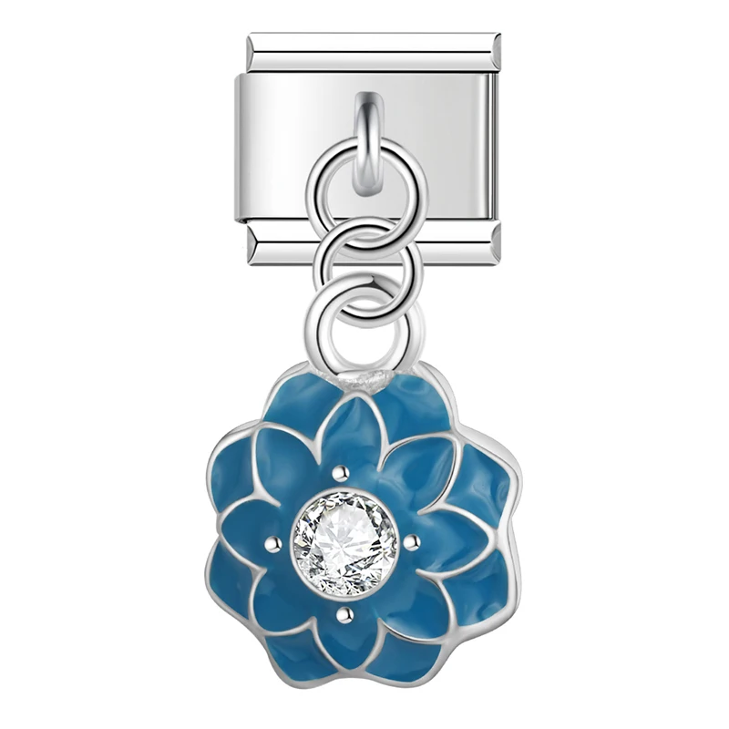 Moon, Flower and Butterfly Dangle Italian Charms - Image 10