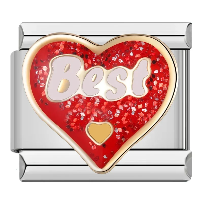 Best Friend and Heart Italian Charms - Image 8