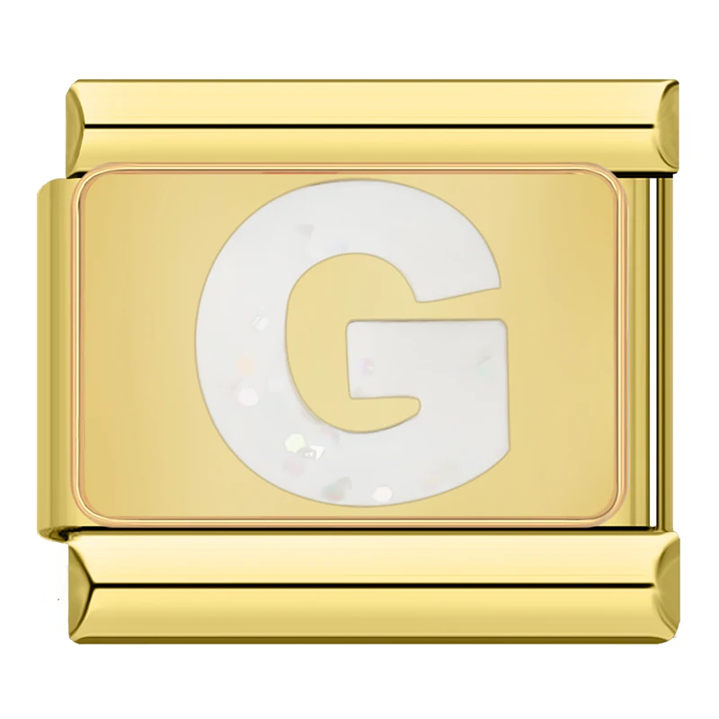 Sparkle Gold Letter Italian Charms - Image 20
