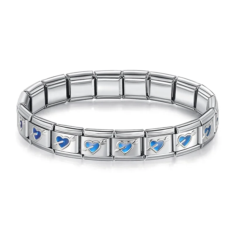Blue Heart and Star Italian Charm Bracelet - Image 4