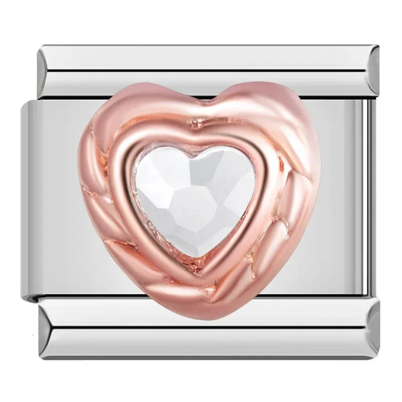 Birthstone Crystal Heart Italian Charms - Image 3