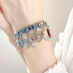 Silver Owl, Moon and Star Dangle Italian Charms
