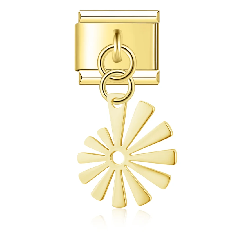 Flower, Mushroom and Puzzle Dangle Italian Charms - Image 15