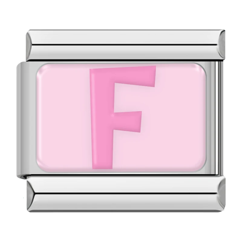 Pink Letter Italian Charms A to Z - Image 14