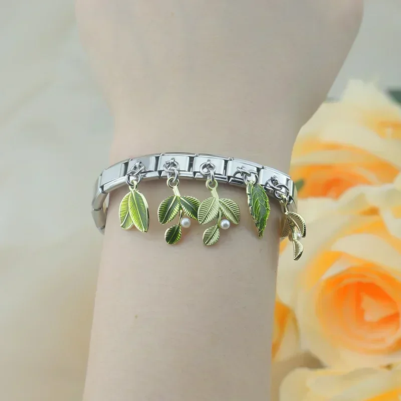 Leaf and Botanical Dangle Italian Charms
