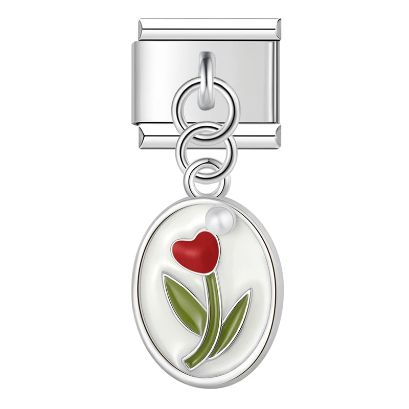 Tulip Cameo Dangle Italian Charms - Image 4