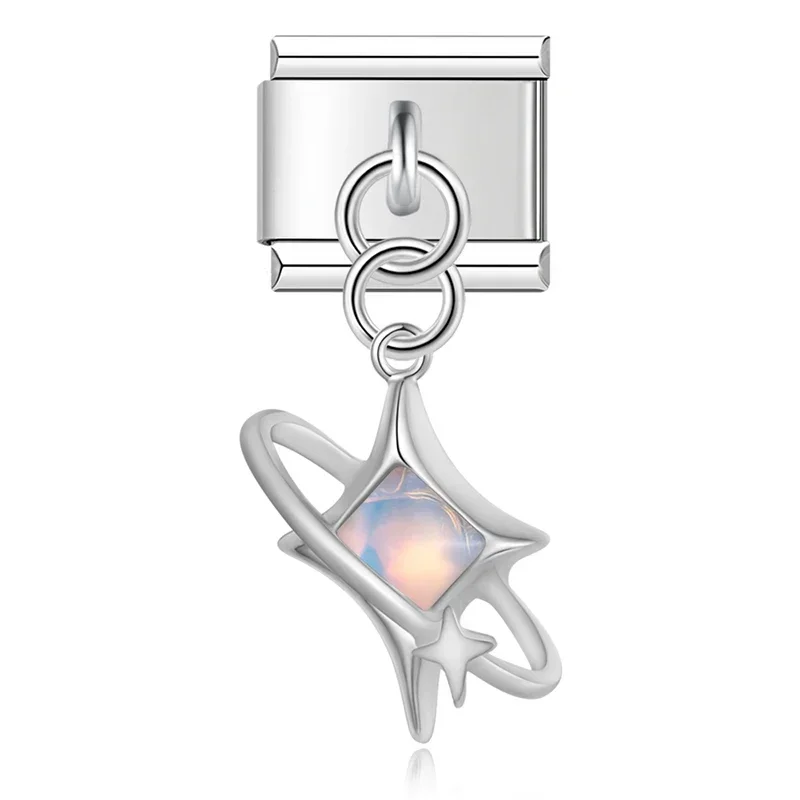 Cross, Pearl and Crystal Dangle Italian Charms - Image 15