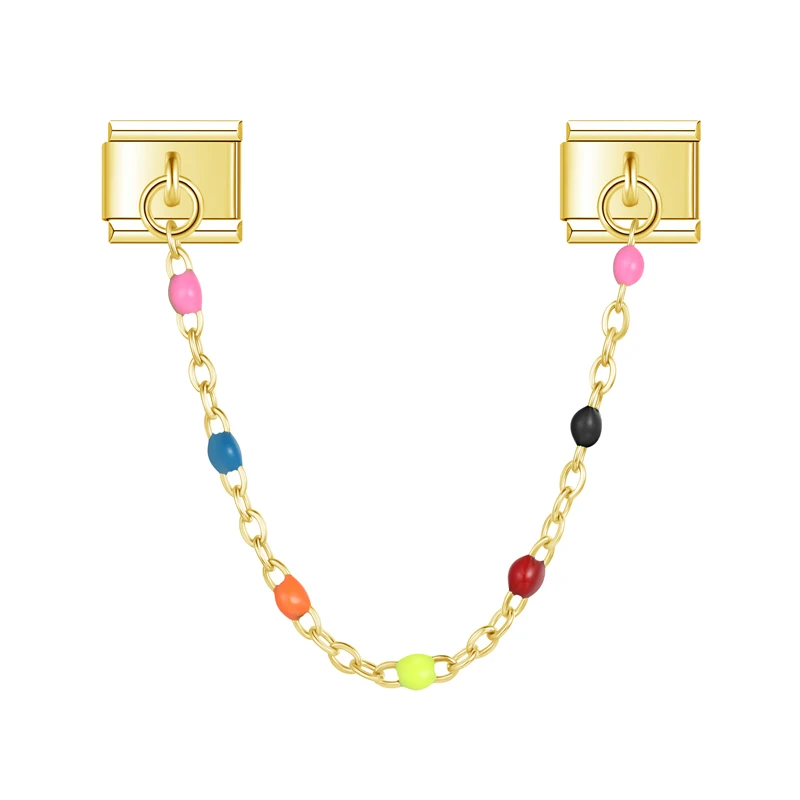Colour Bead Safety Chain Italian Charms - Image 8
