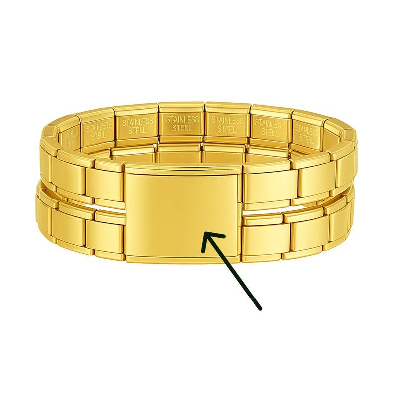 bracelet connector joining two bracelets gold