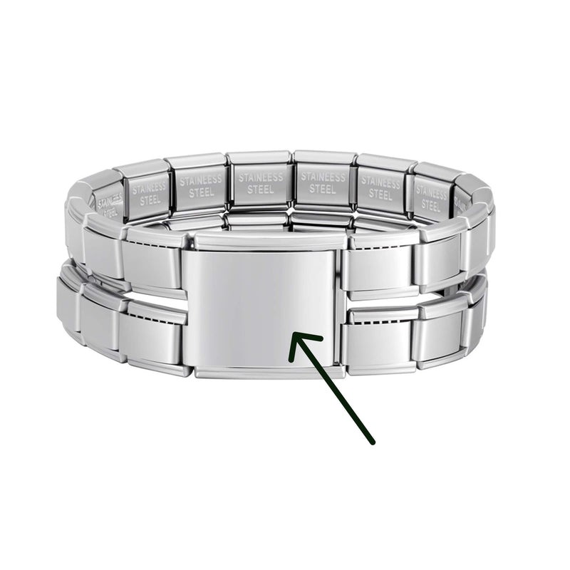 bracelet connector joining two bracelets silver