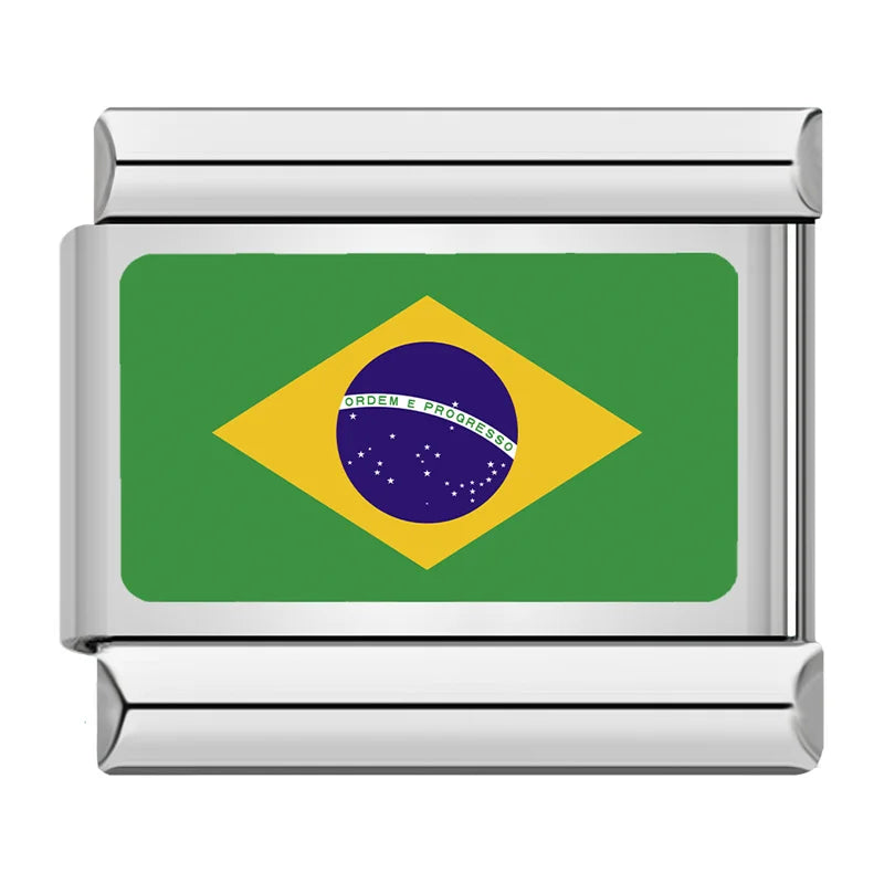 Brazil flag Italian charm