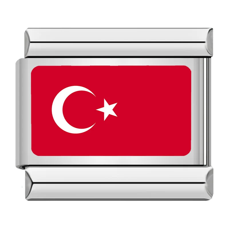 Turkey flag Italian charm