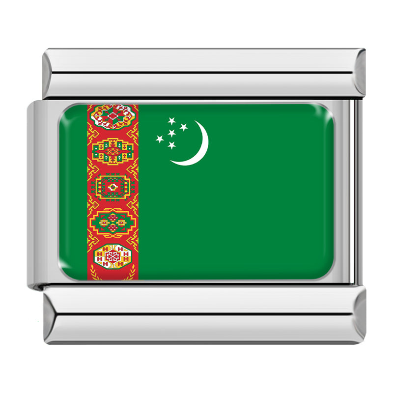 Turkmenistan flag Italian charm