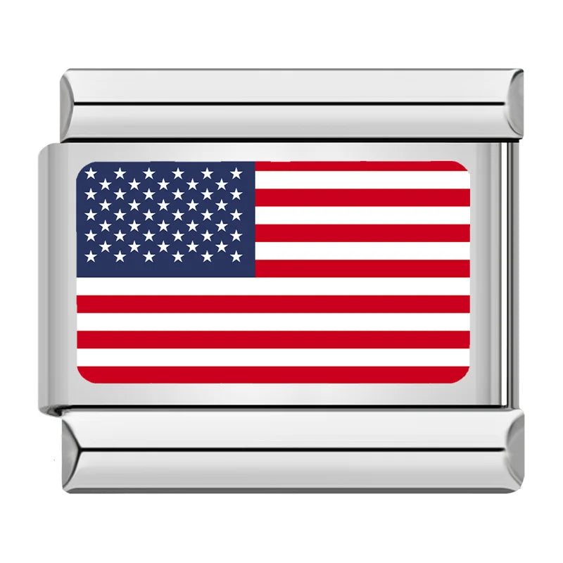 United States flag Italian charm
