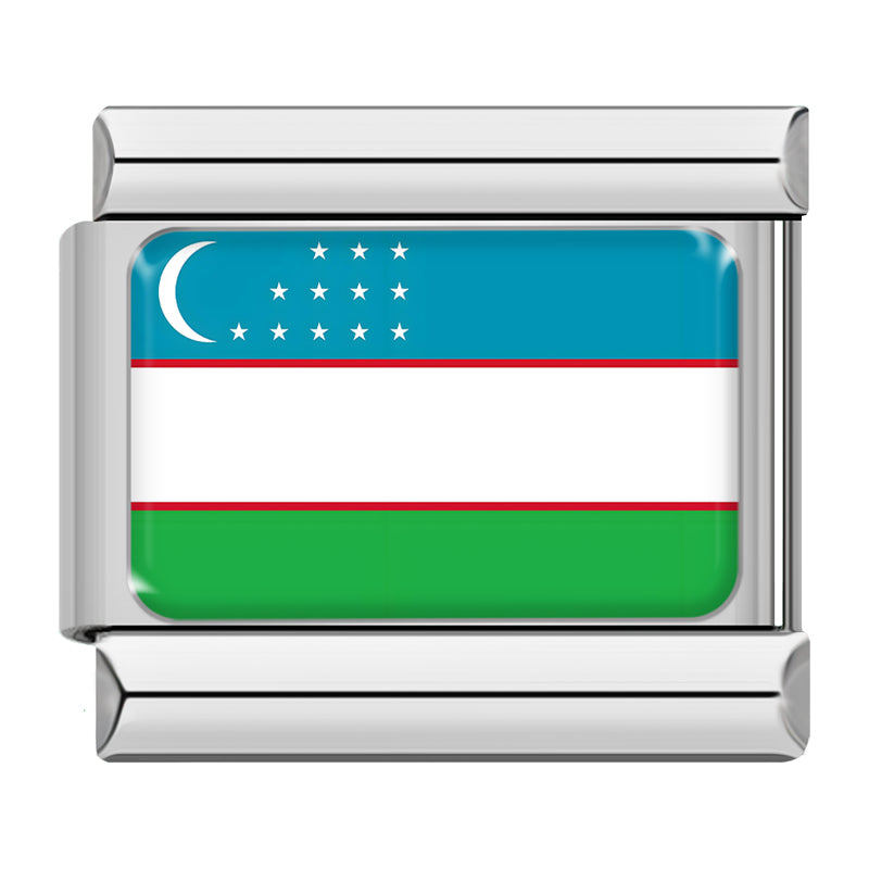Uzbekistan flag Italian charm