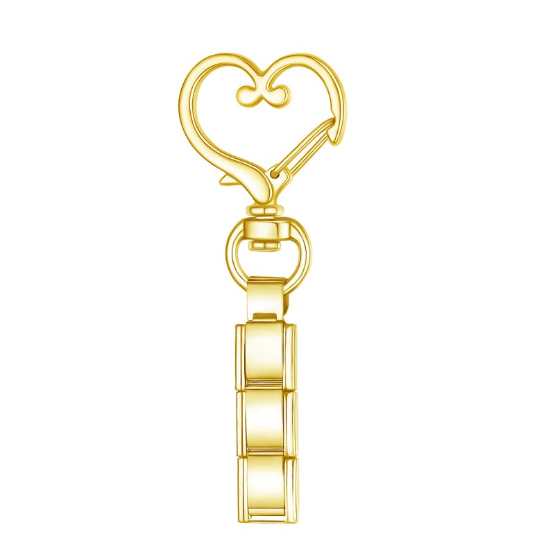 heart charm keychain gold