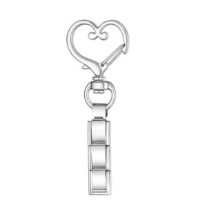 heart charm keychain silver