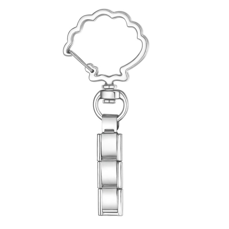 shell charm keychain silver