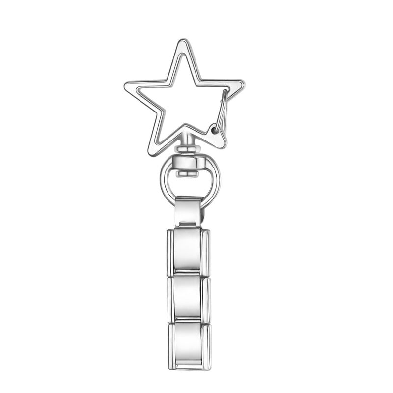 star charm keychain silver